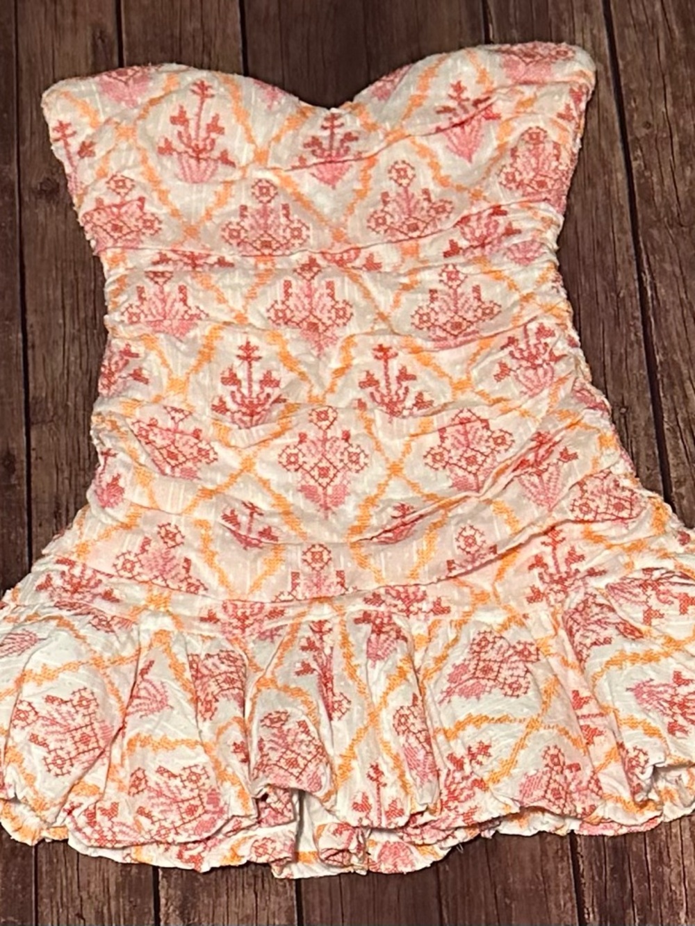 Hello Molly White and Pink Lined Dress (Label View)